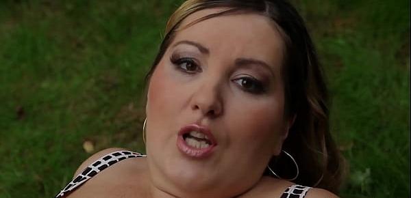  Gorgeous BBW facesitting her lover outdoors